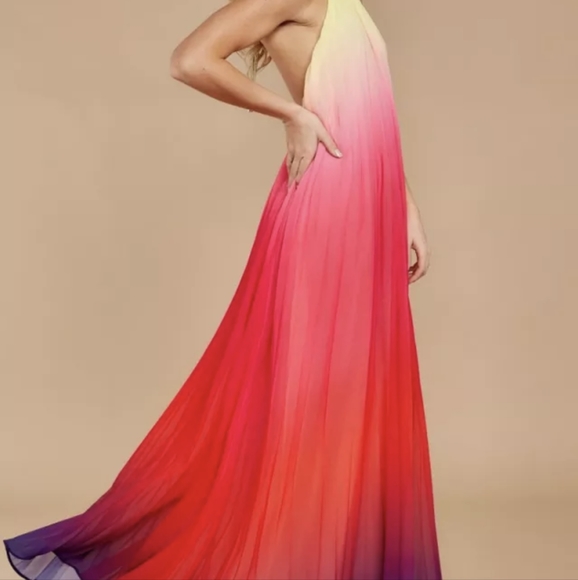 NWT Summer Ombre Sunset Vacation Maxi Dress S: Small-Medium - Picture 7 of 12
